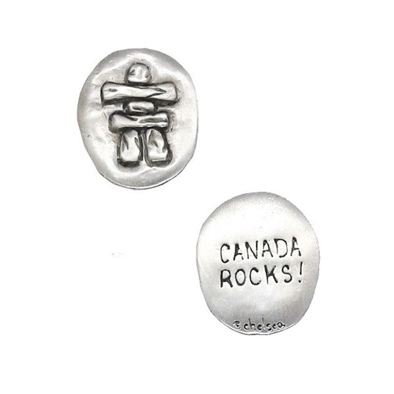 Inukshuk - Canada Rocks - Pewter Pocket Token - Click Image to Close